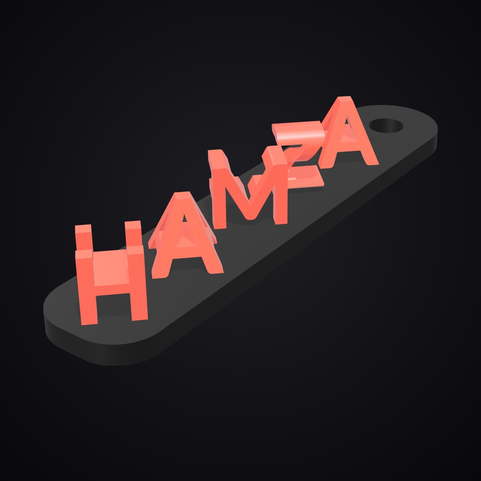 3D Text Illusion Porte-clés
