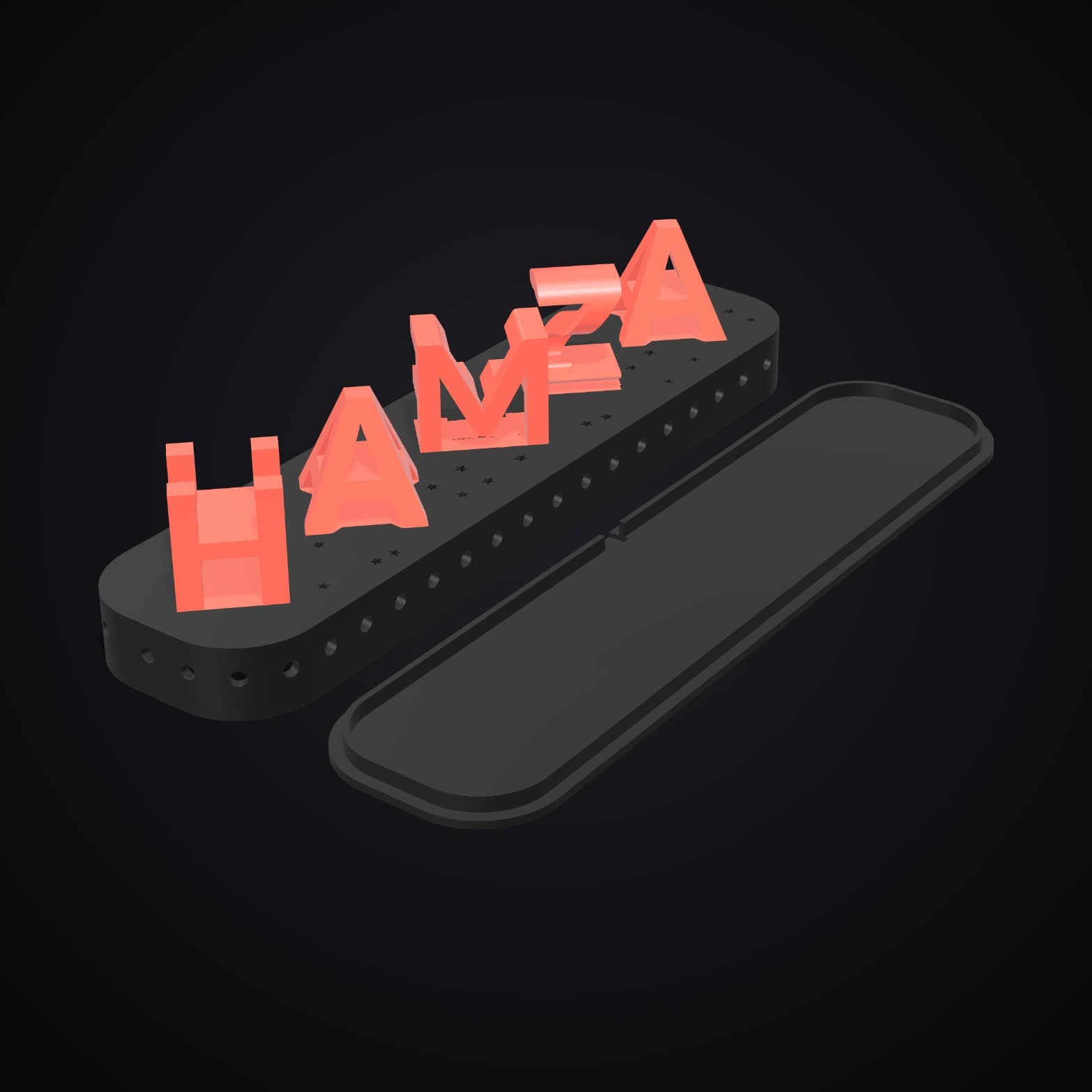 3D Text Illusion Veilleuse